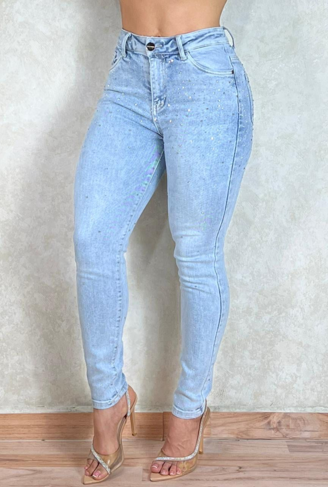 Jean Skinny Azul Cielo con Brillos Most Wanted