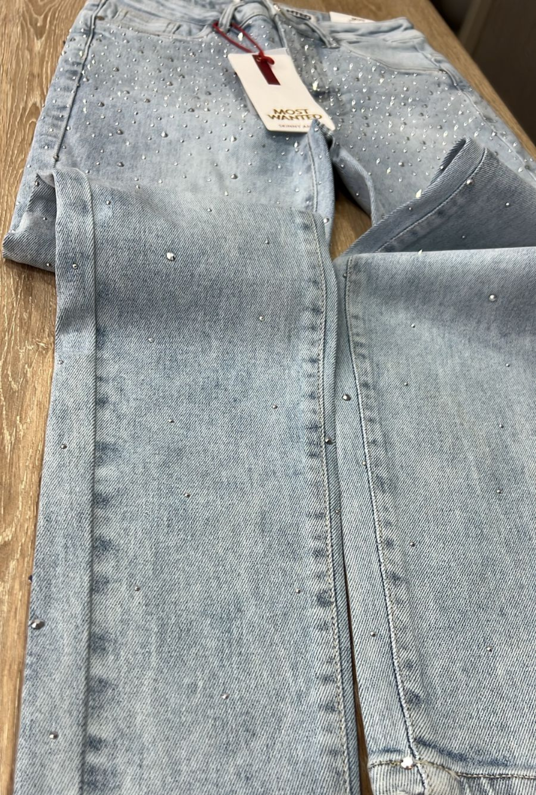 Jean Skinny Azul Cielo con Brillos Most Wanted