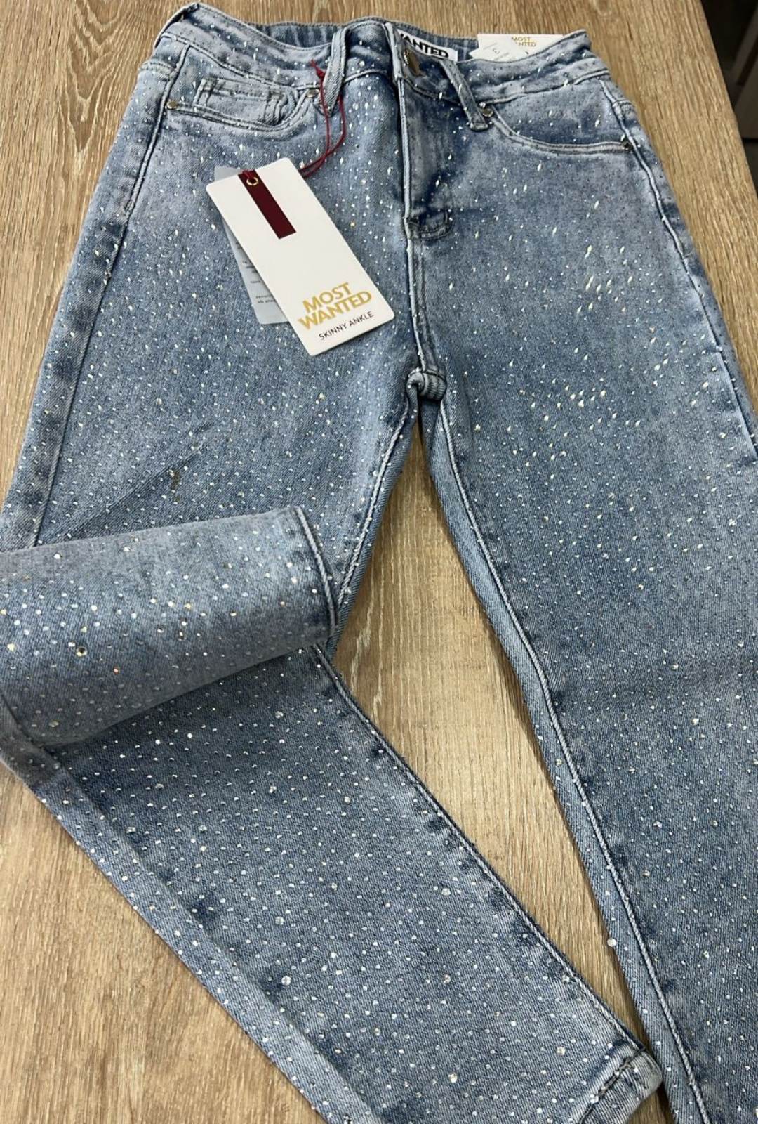 Jean Skinny Azul Cielo Brillo