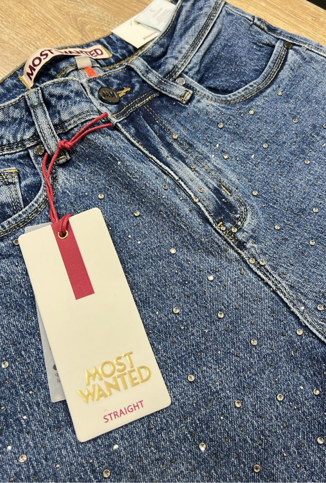 Jeans Straight Brillos Taches- Most Wanted