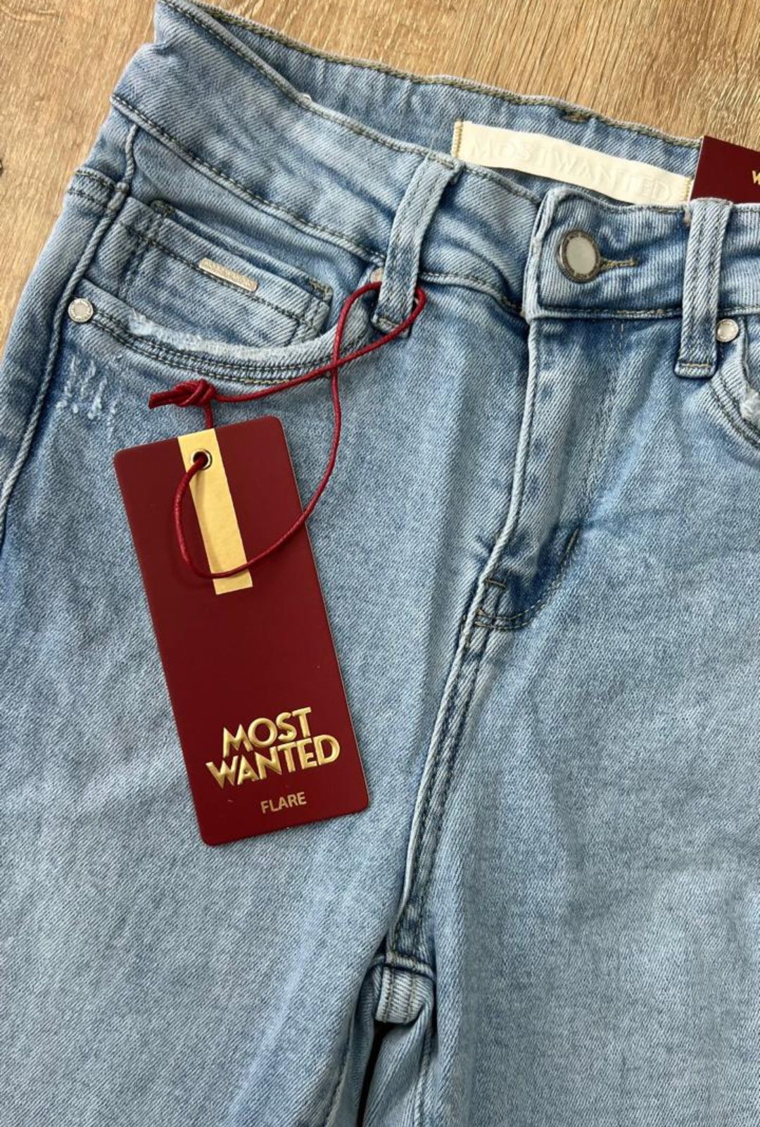 Jean Azul Claro Bota Campana Most Wanted