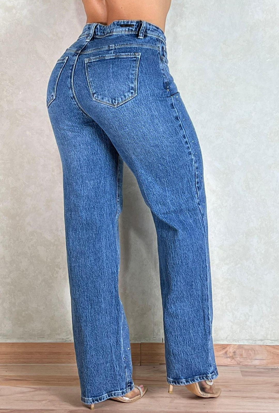Jeans Straight Brillos Taches- Most Wanted