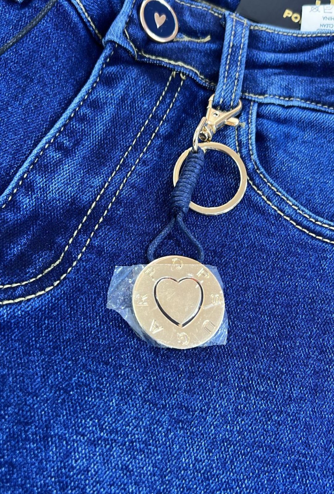 Jean Skinny Azul Llavero Popsugar