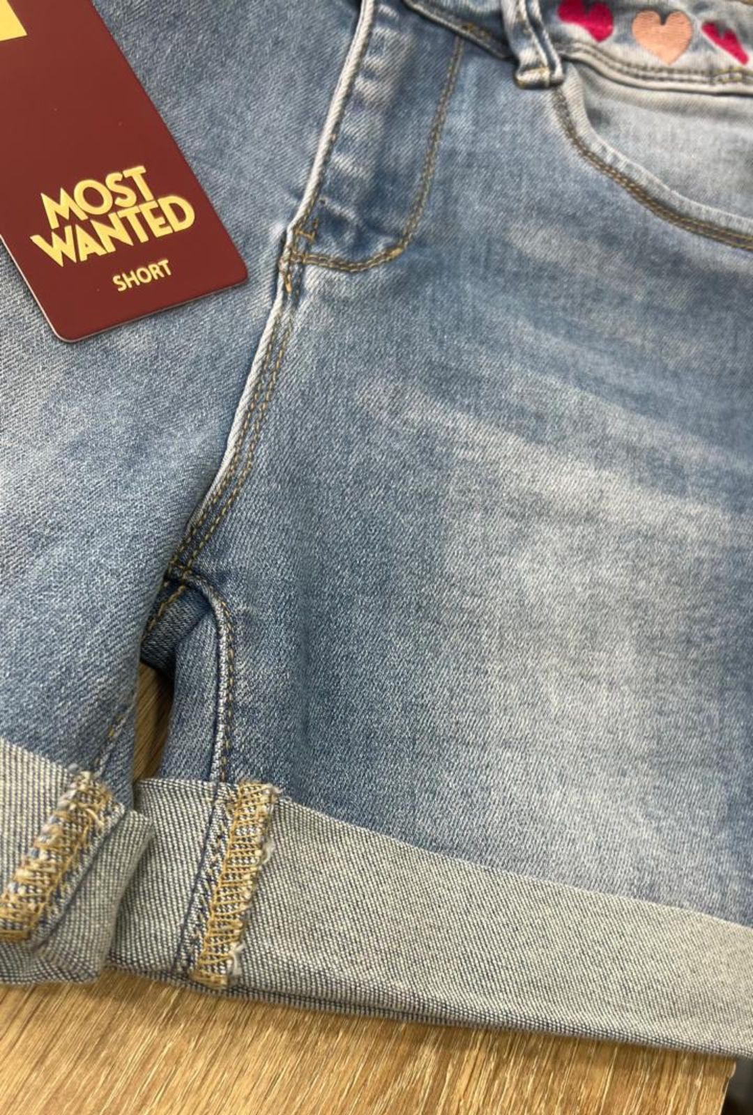 Short Azul Dobles Corazones Most Wanted