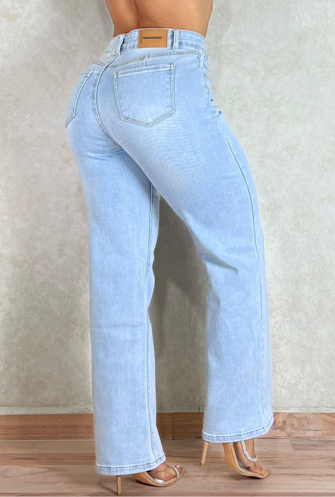 Jeans Straight Ancho Polo Club – Azul Claro con Botones