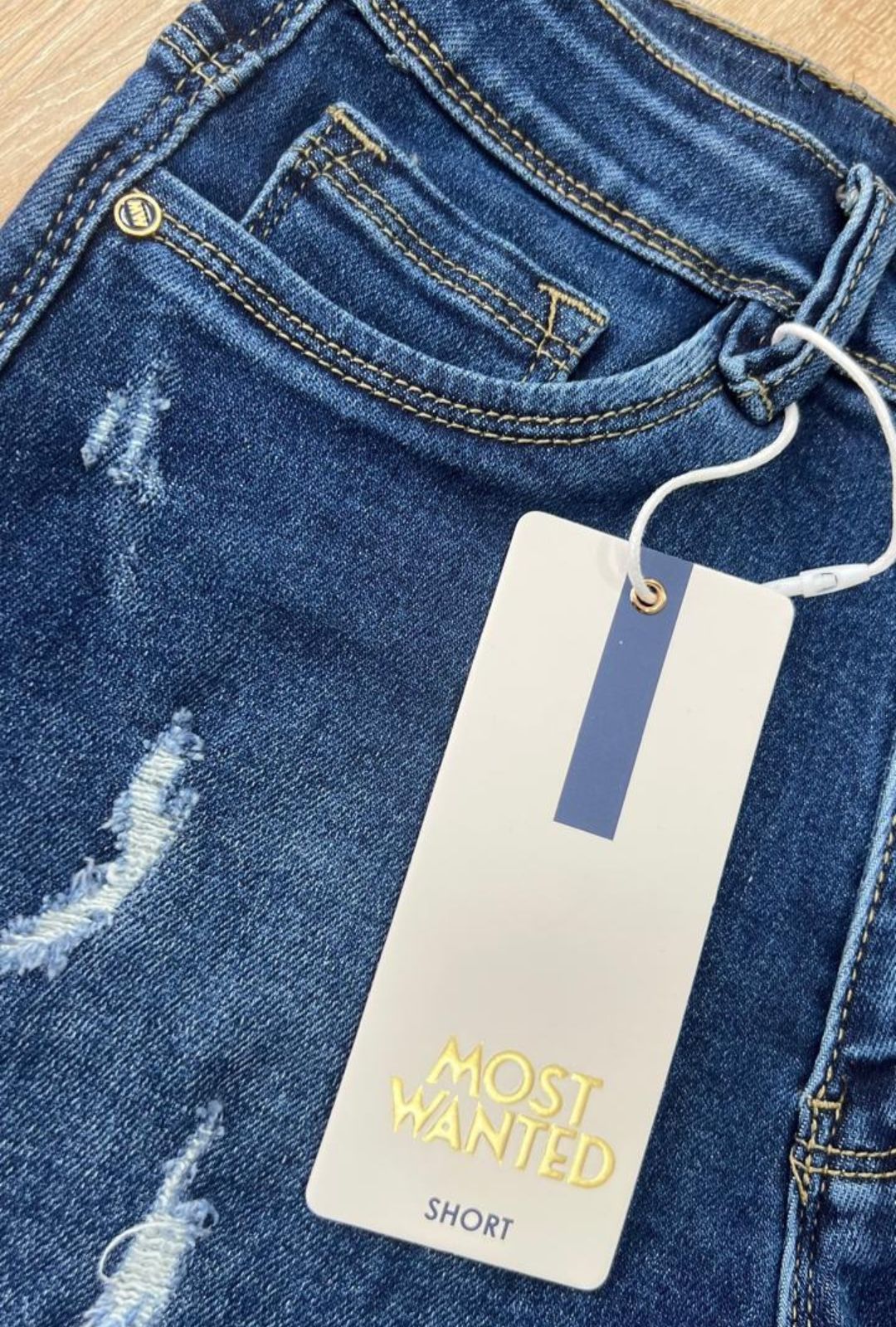 Short Azul Oscuro Desmechado Most Wanted