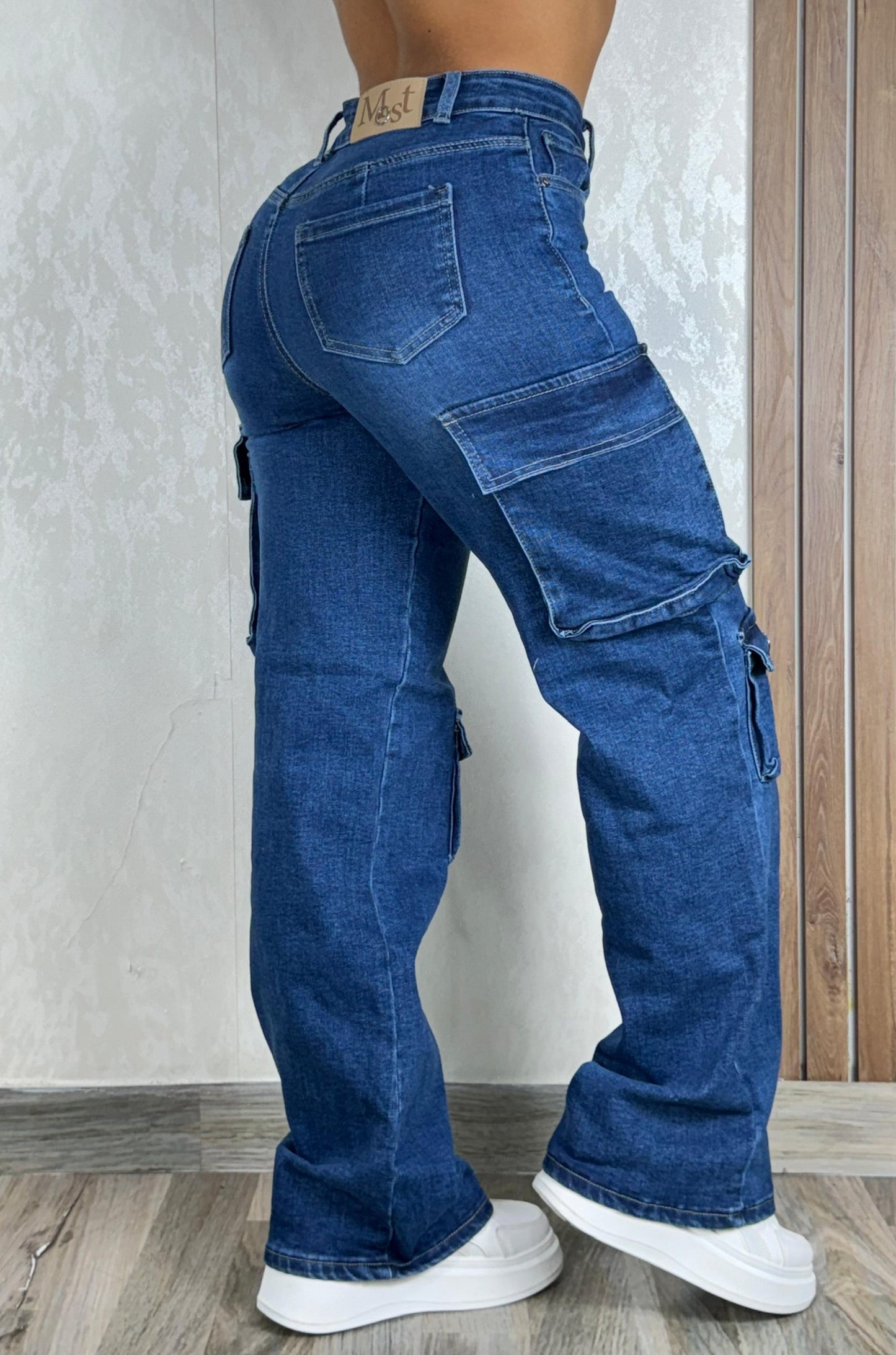 Jean Cargo Azul Oscuro