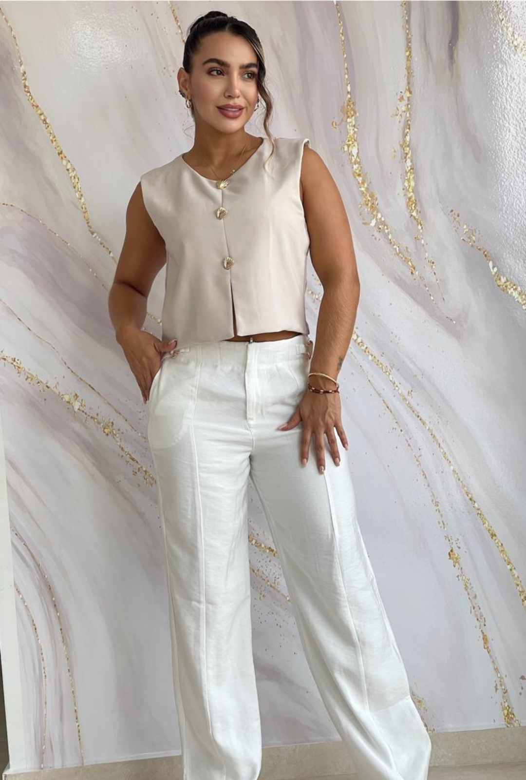 Chaleco Botones Joya Concha