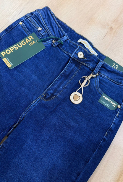 Jeans Flare Azul Oscuro POPSUGAR