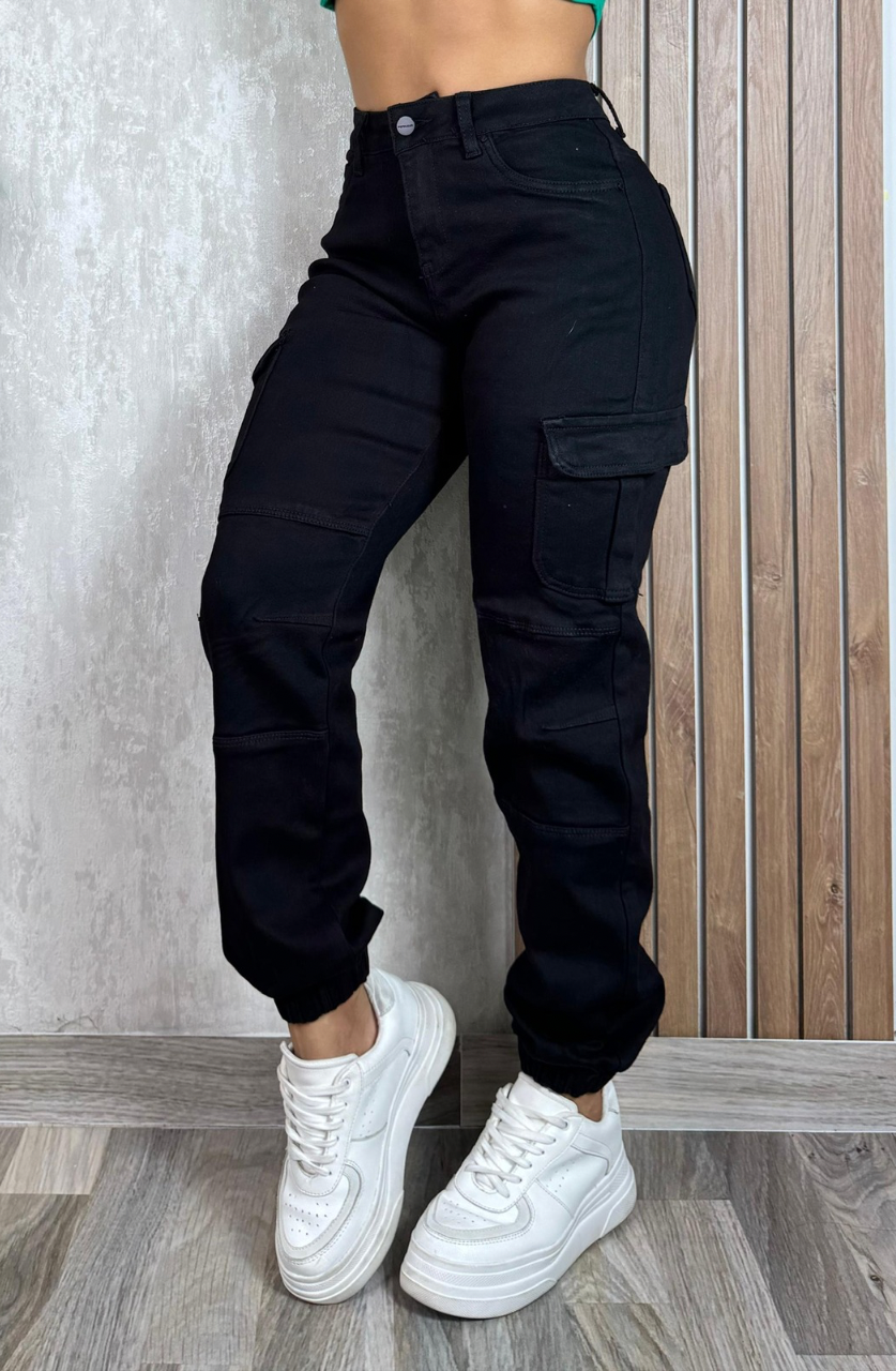 Jean pop jogger negro