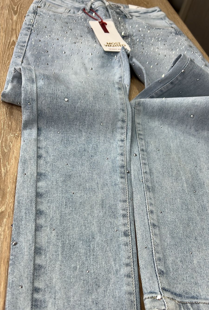 Jean Skinny Azul Cielo con Brillos Most Wanted