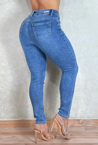 Jean Skinny Azul Medio con Brillos  – Most Wanted