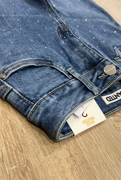 Jean Skinny Azul Medio con Brillos  – Most Wanted