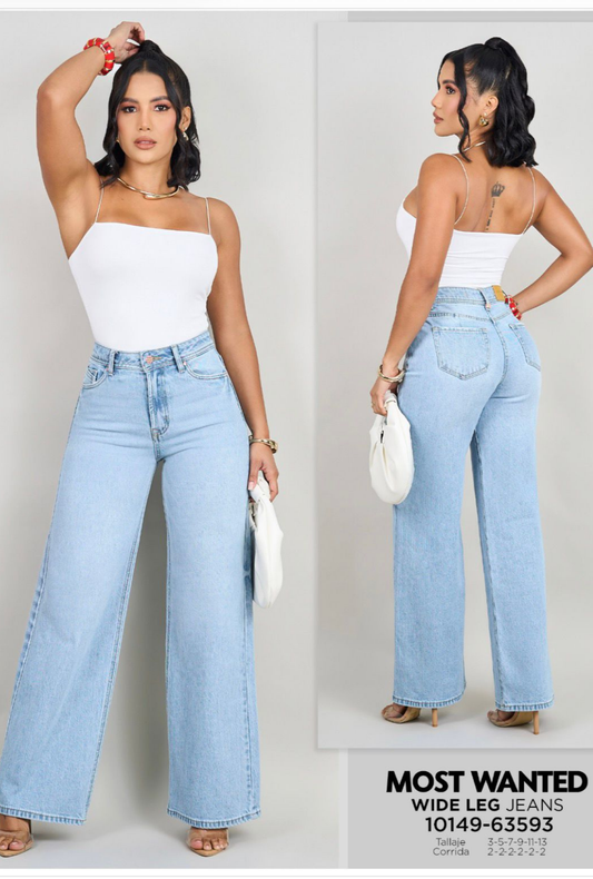 Jeans Wide Leg Azul Claro Most Wanted