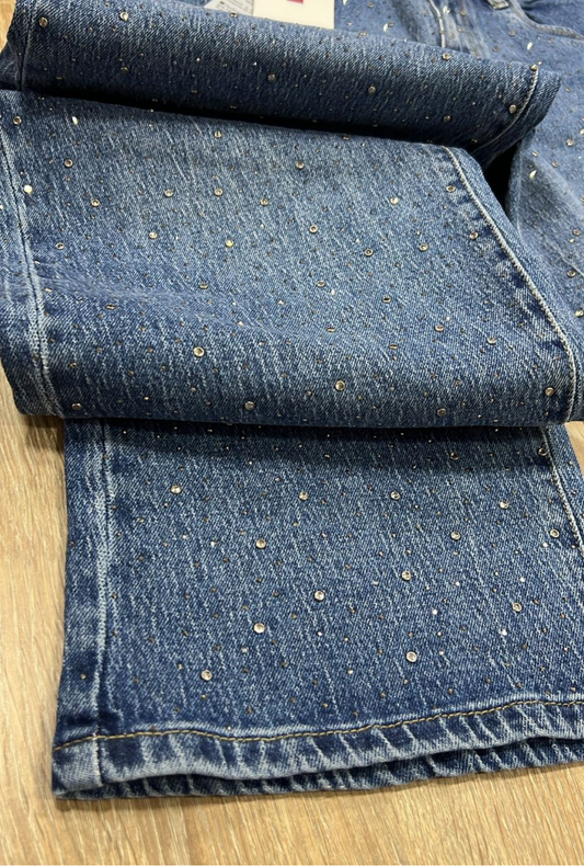 Jeans Straight Brillos Taches- Most Wanted
