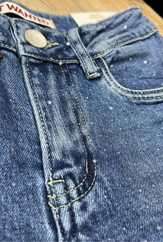 Jean Straight Azul Medio con Brillos Most Wanted