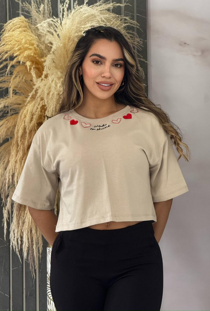 Camiseta Corta Corazones Fresh Fit