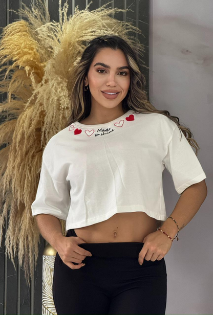 Camiseta Corta Corazones Fresh Fit