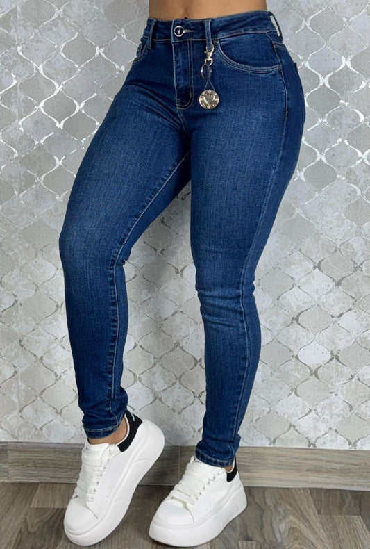 Jean Skinny Azul Llavero Popsugar