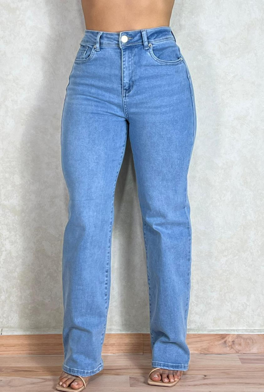 Jean Bota Ancha Azul Claro Salvaje