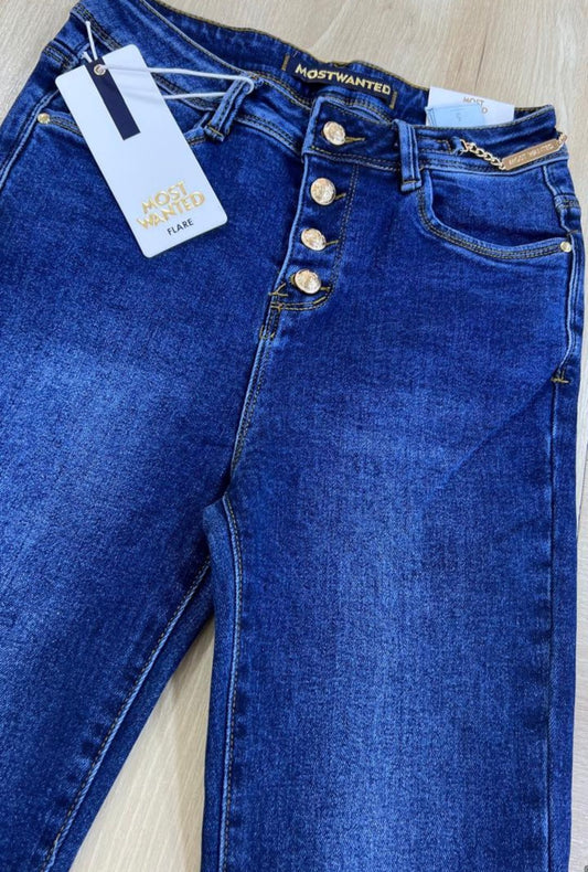 Jean Botones Bota Ancha Most Wanted