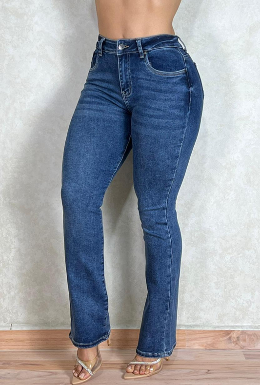 Jean Azul Bota Ancha Salvaje