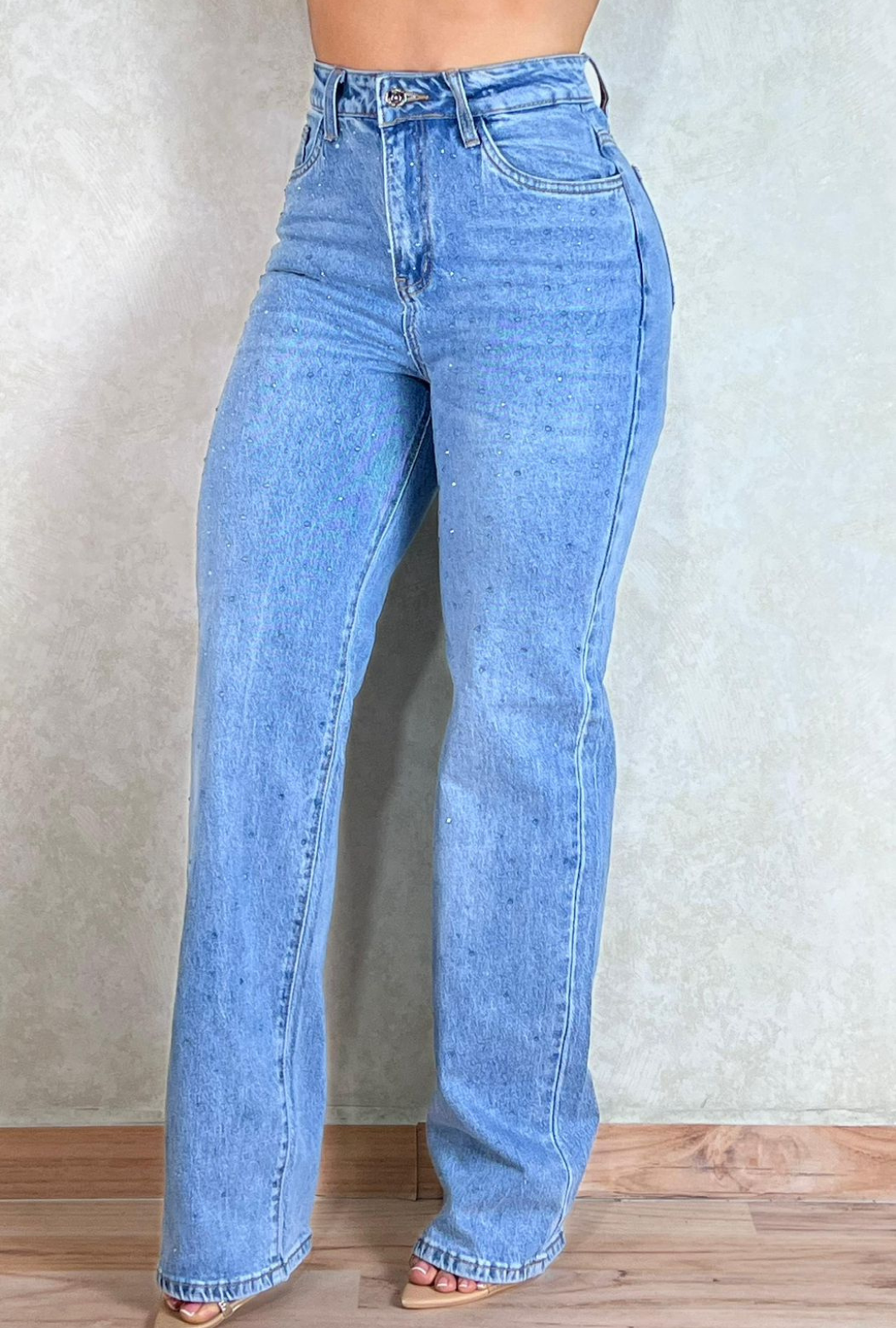 Jeans Straight Crystal  MOST WANTED