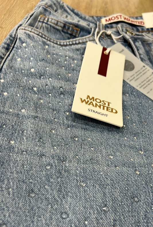Jeans Straight Crystal  MOST WANTED