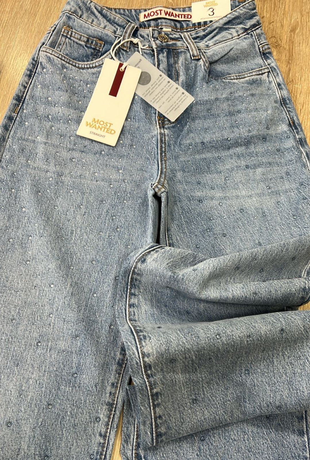 Jeans Straight Crystal  MOST WANTED