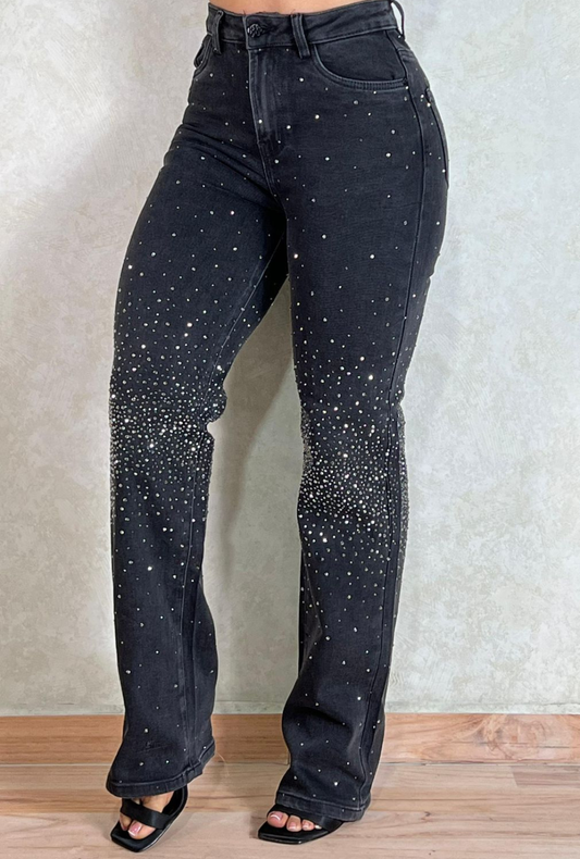 Jeans Straight Gris Ocuro - Most Wanted