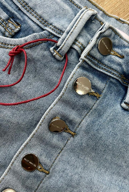 Falda Short Azul 7 Botones Most Wanted