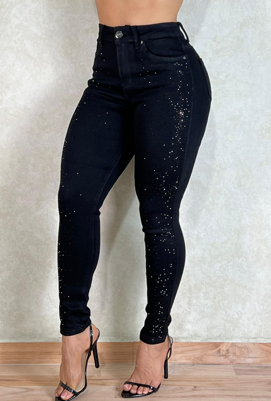 Jeans Skinny Negro con Brillos Most Wanted