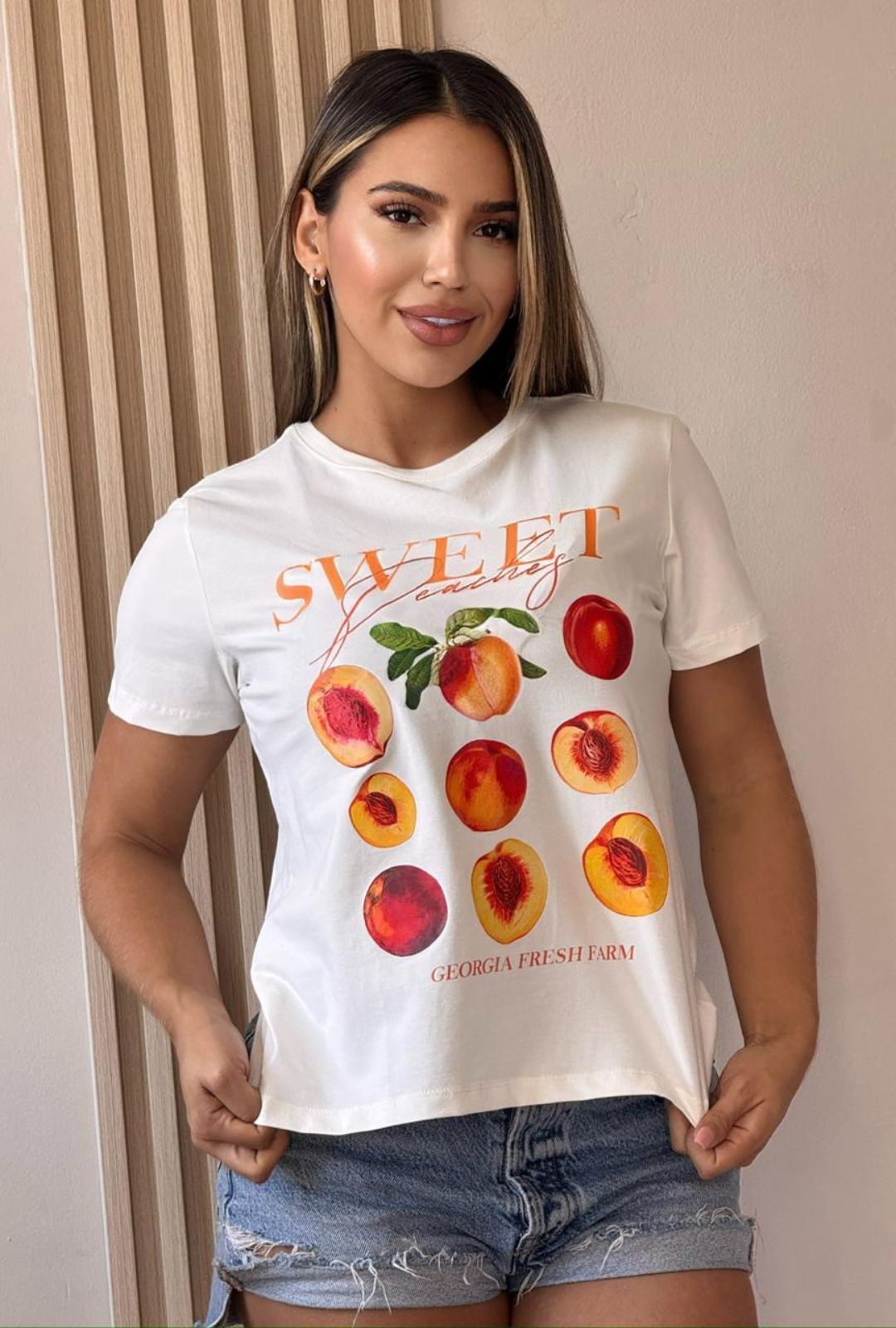 Camiseta Peach Glam