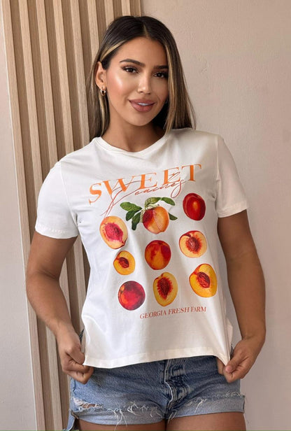 Camiseta Peach Glam