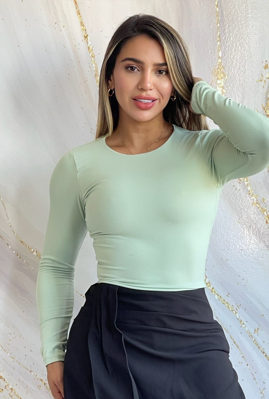 Blusa Nylon Manga Larga