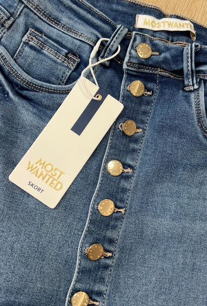 Falda Short 7 Botones Oscura Most Wanted