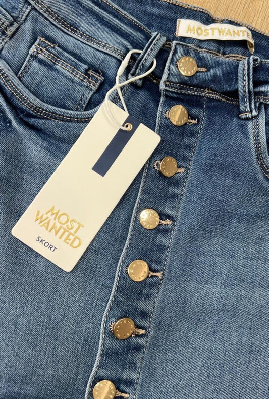 Falda Short 7 Botones Oscura Most Wanted