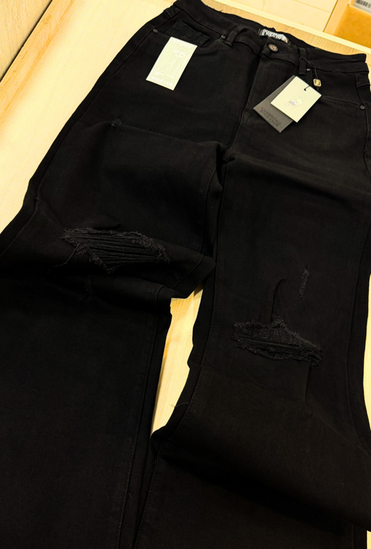 Jeans Wide Leg Negro