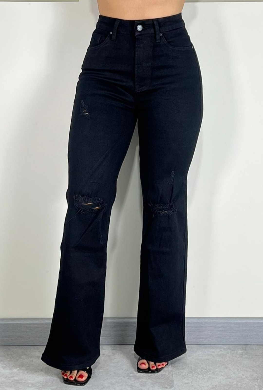 Jeans Wide Leg Negro