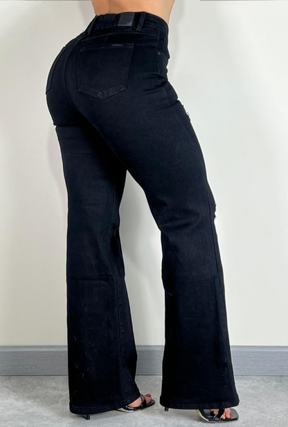 Jeans Wide Leg Negro