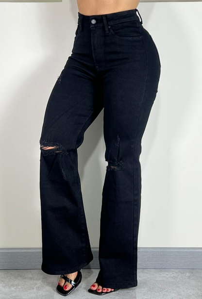 Jeans Wide Leg Negro