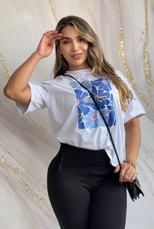 Camiseta Oversize Flor