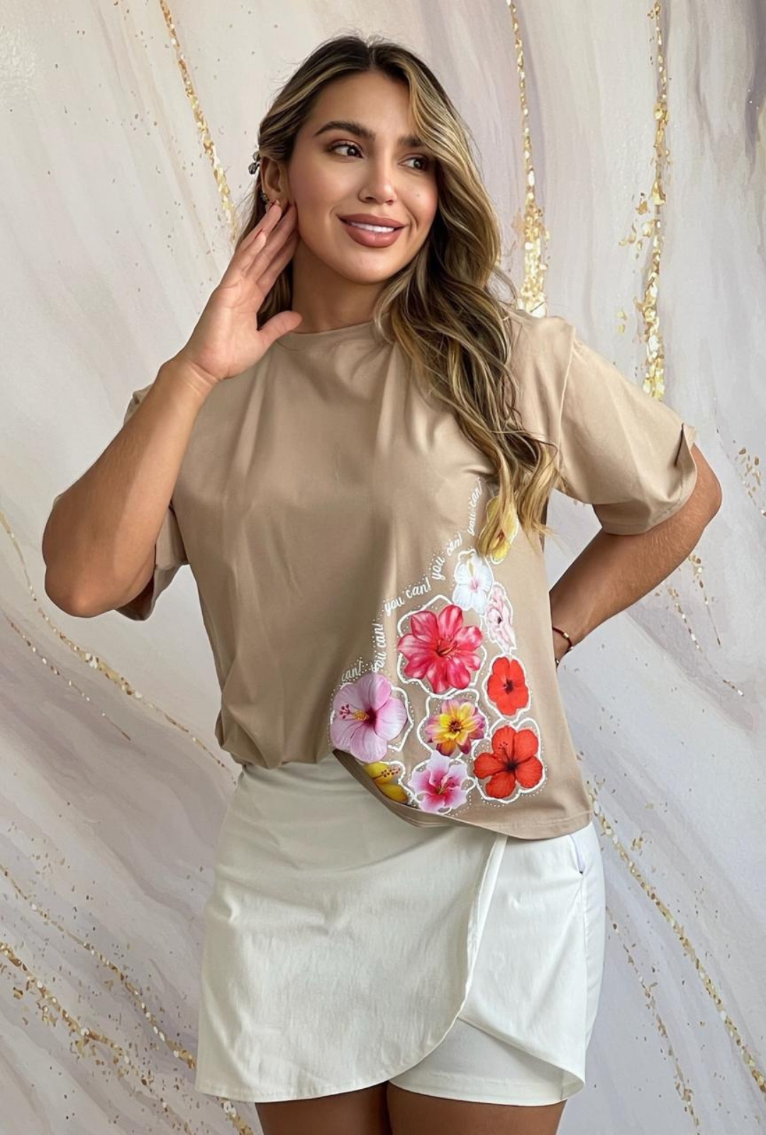 Camiseta Oversize Floral