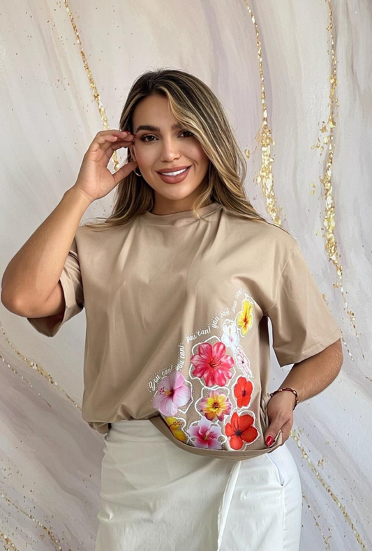 Camiseta Oversize Floral