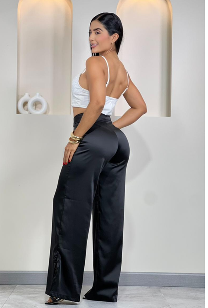 Pantalón Wide Leg Satin Glow
