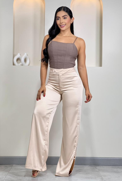 Pantalón Wide Leg Satin Glow