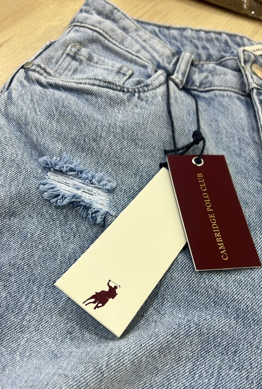 Jeans Polo Club híbrido straight ancho Destroyer