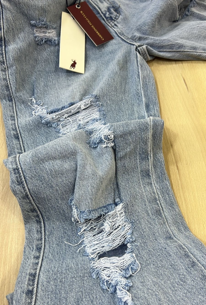 Jeans Polo Club híbrido straight ancho Destroyer