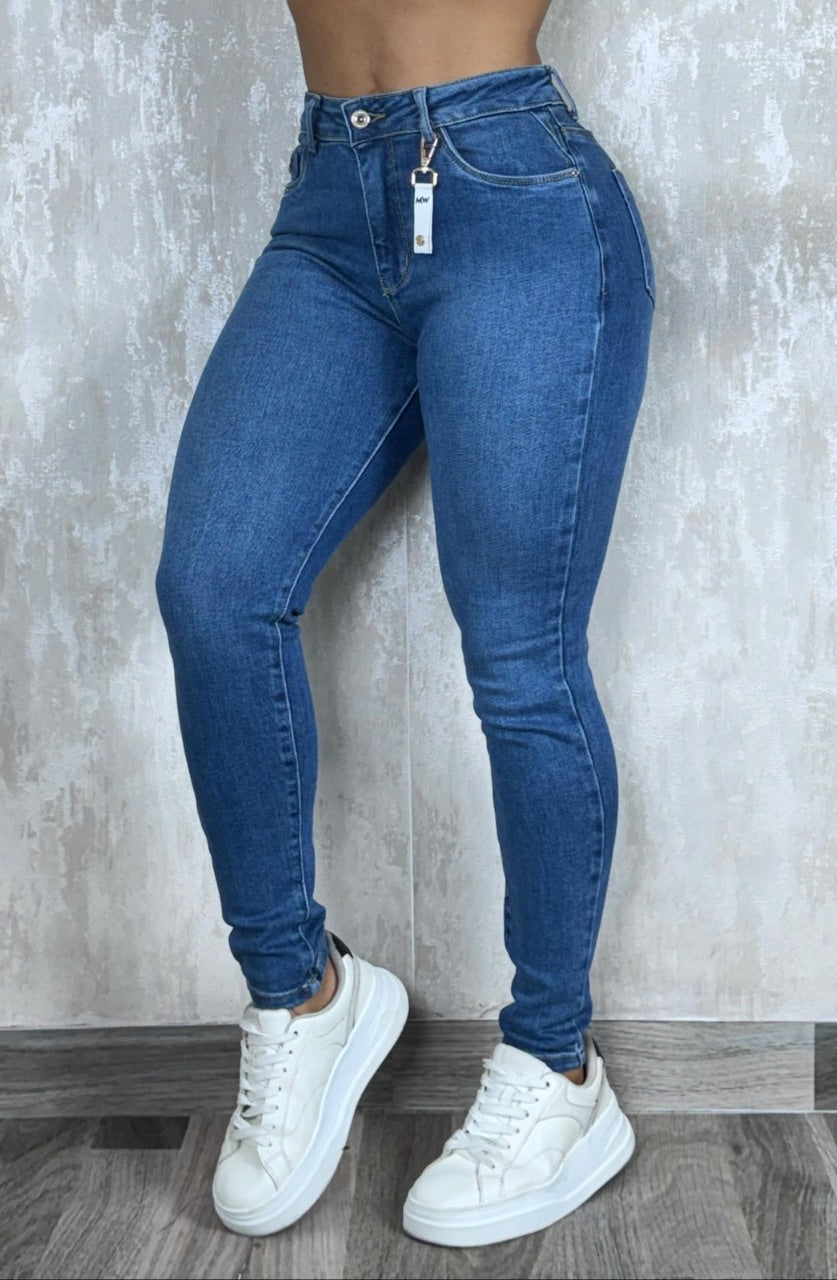 Jean Most Wanted Florecitas azul medio