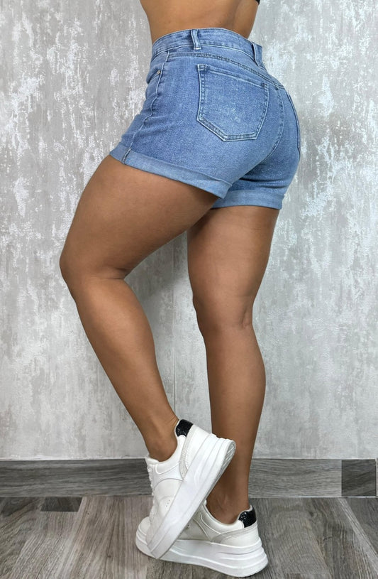 Short denim clasico destellos